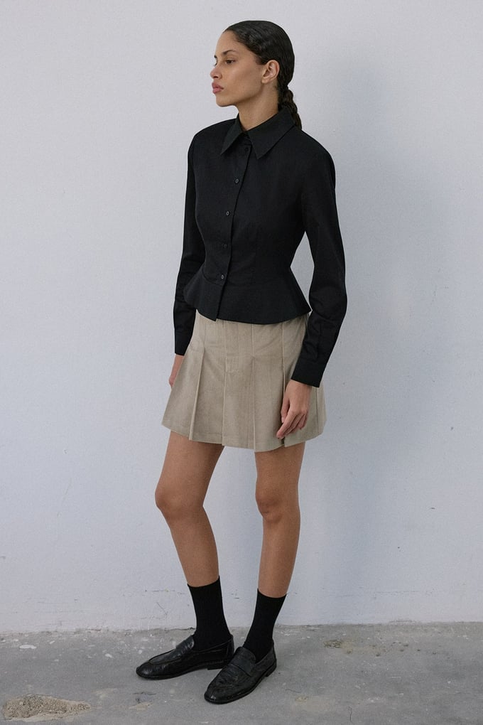 Padded Long Sleeve Black Shirt