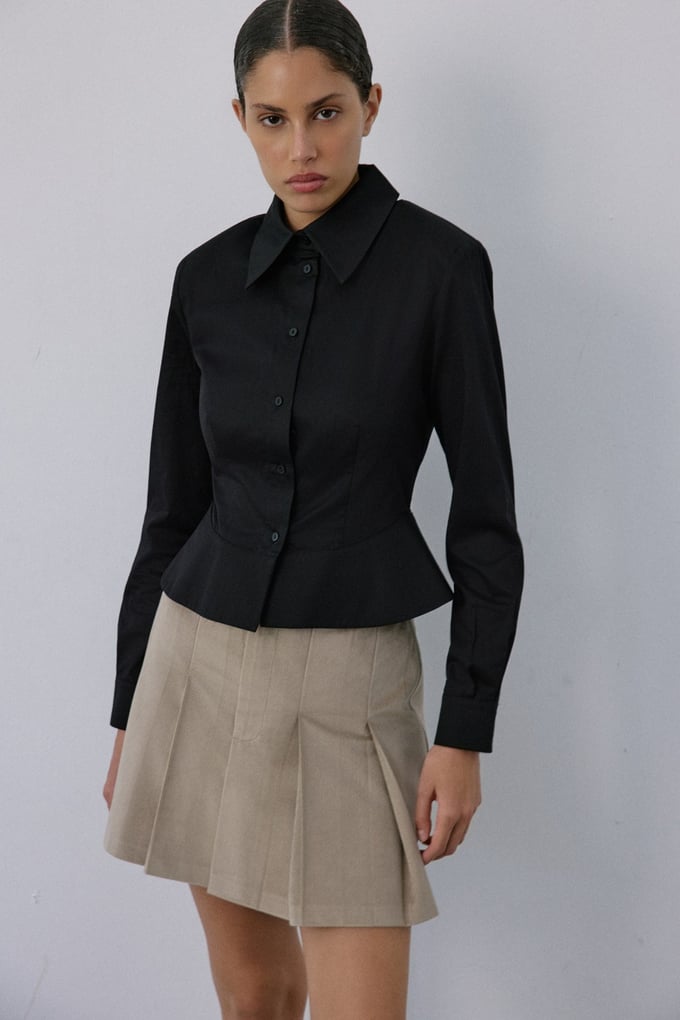 Padded Long Sleeve Black Shirt