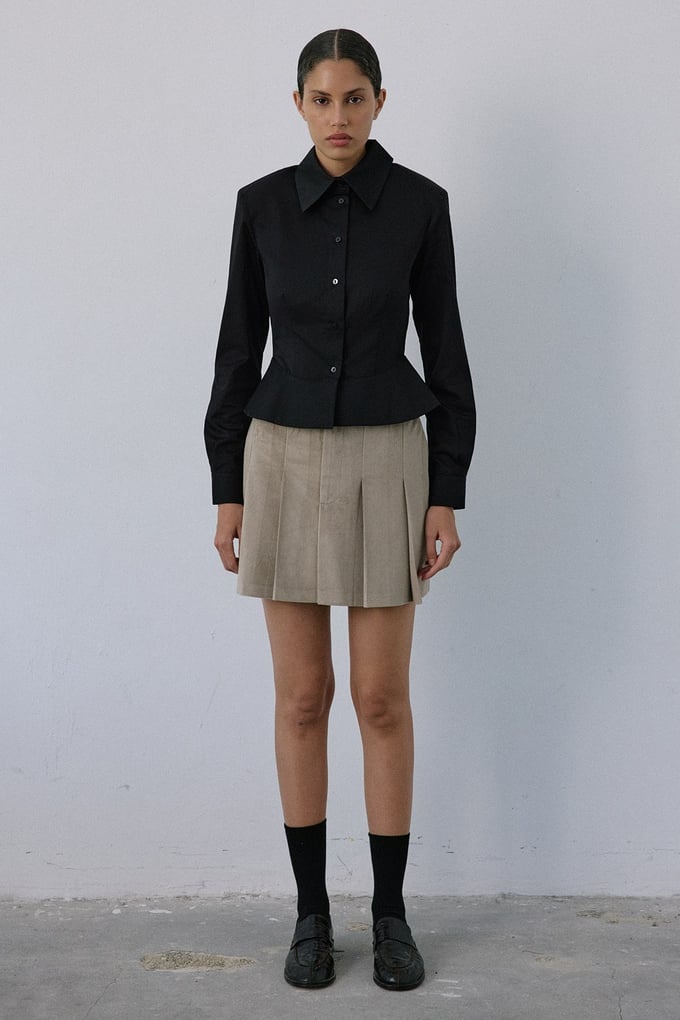 Padded Long Sleeve Black Shirt