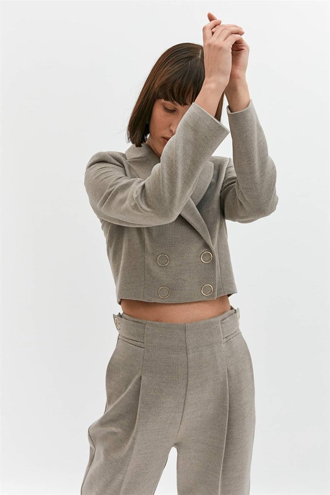Vizon Crop Blazer Ceket