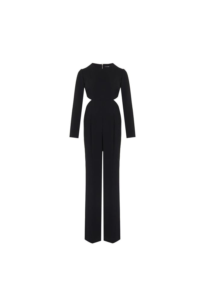 Side-Deep Detailed Black Jumpsuit