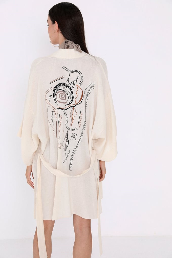 Yanları Yırtmaçlı Kimono
