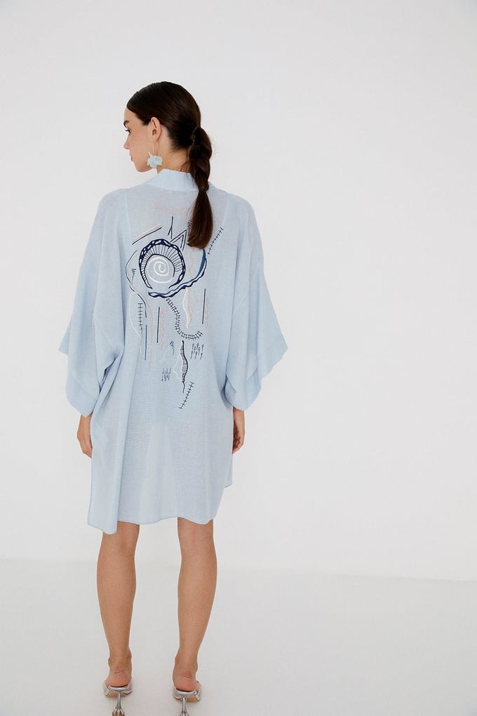 Yanları Yırtmaçlı Kimono