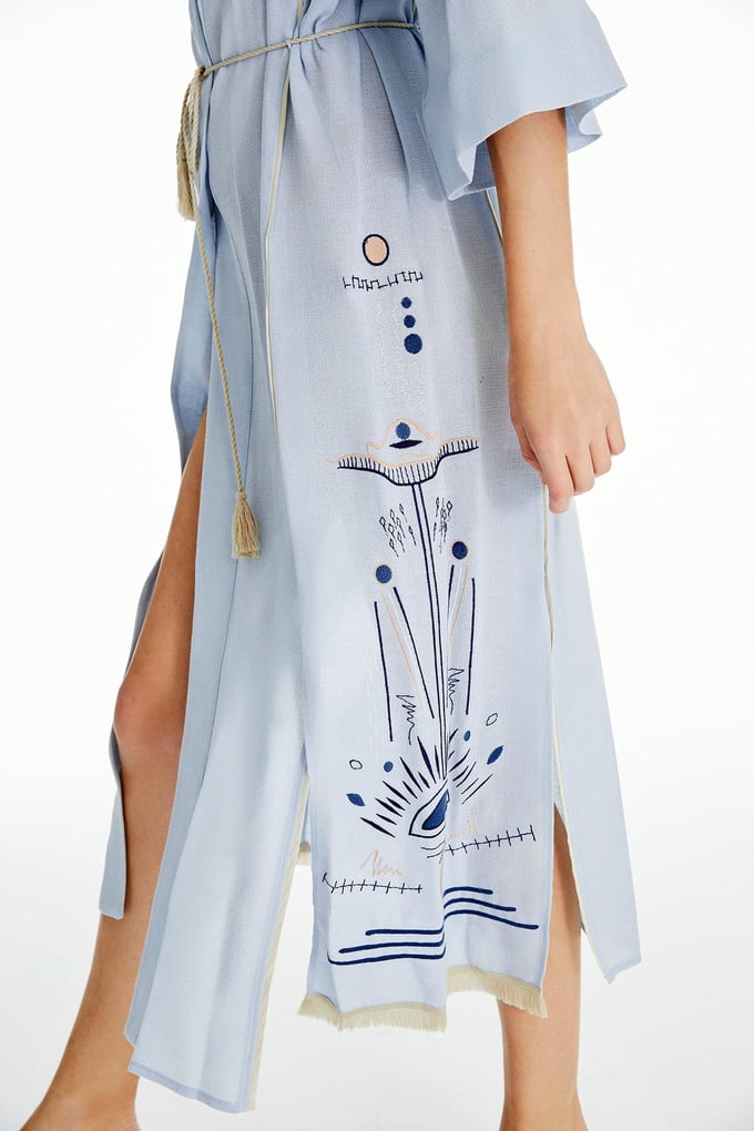 Yanları Yırtmaçlı Kimono