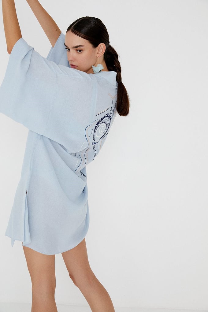 Yanları Yırtmaçlı Kimono