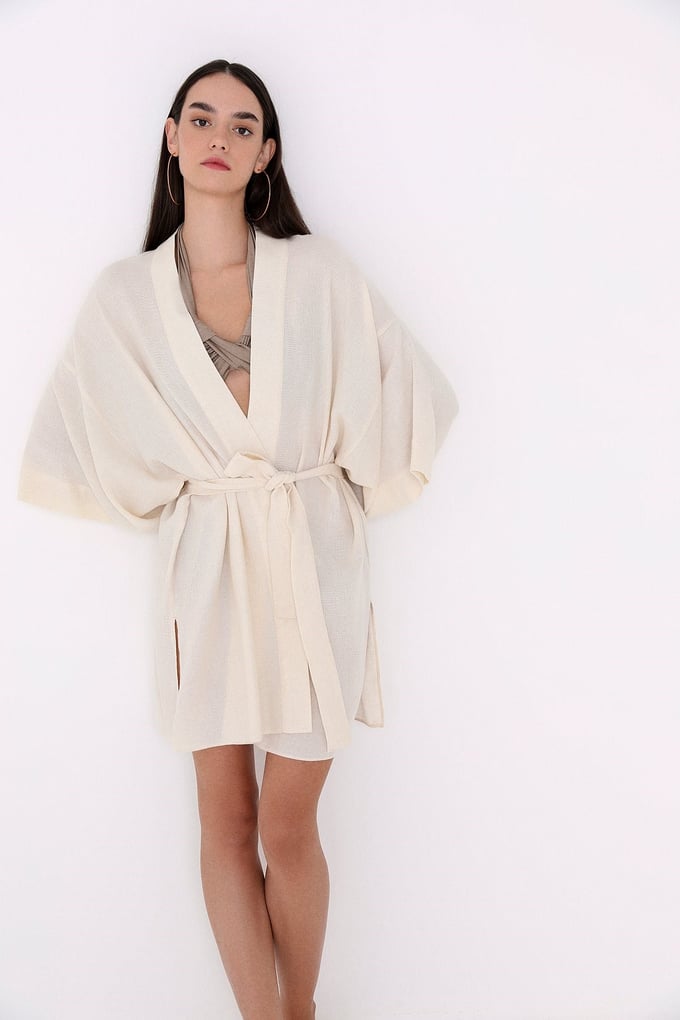 Yanları Yırtmaçlı Kimono