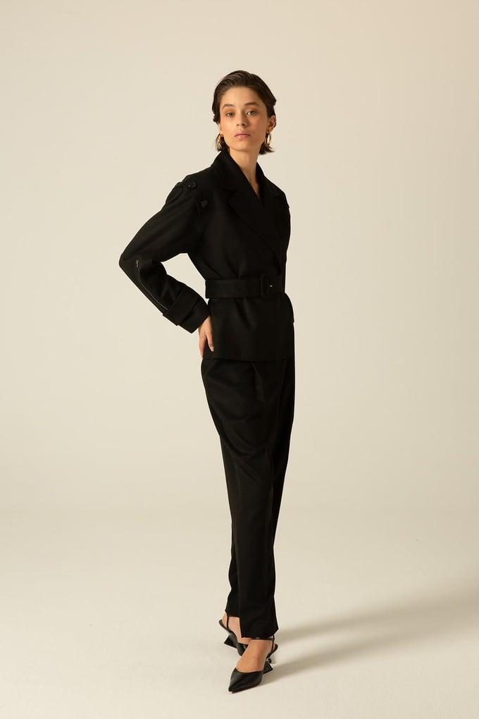 High Waisted Black Plaid Pants