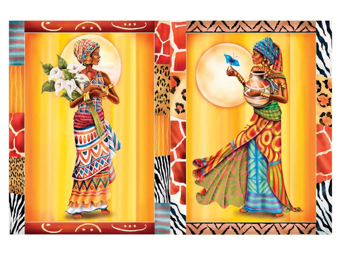 Afrikalı Kadınlar - 2 x 500  Parça Puzzle - 3619