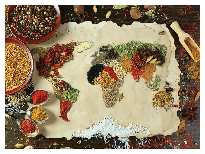 Baharatlı Dünya Haritası -1000 Parça Puzzle-1045