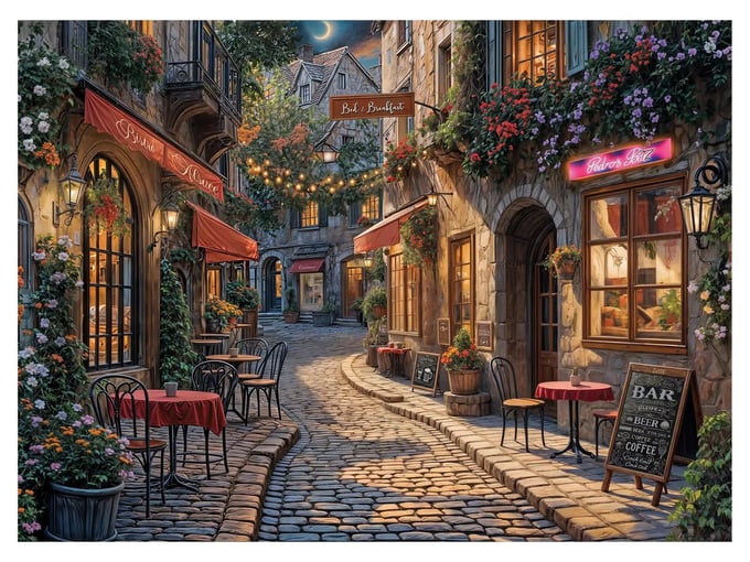 Barlar Sokağı - 1000 Parça Puzzle - 1208