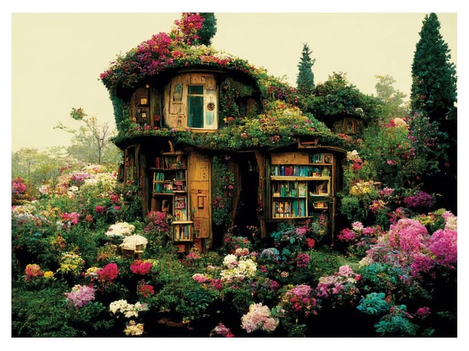 Çiçekli Kütüphane  - 1000 Parça Puzzle - 1152