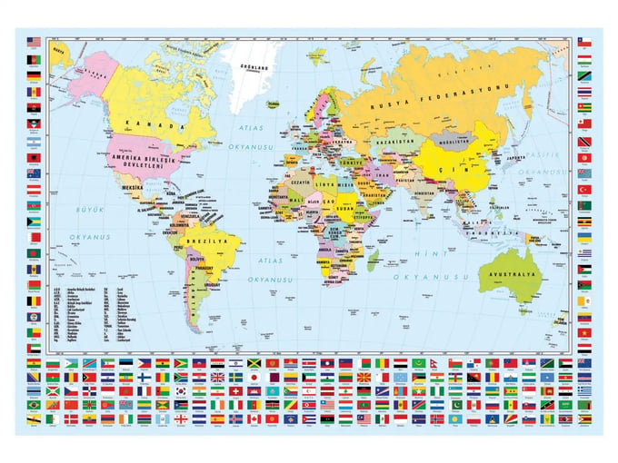 Dünya Haritası  - 260 Parça Puzzle - 3319