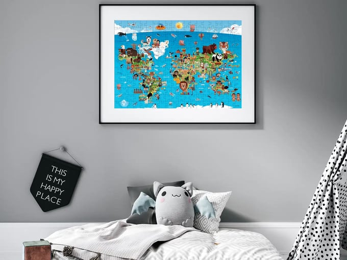 Karikatür Dünya Haritası  - 260 Parça Puzzle - 333
