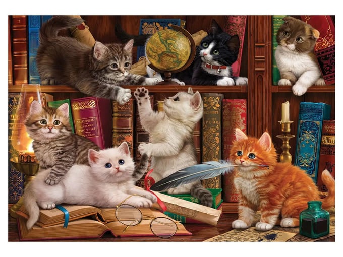 Kediler ve Kitaplar - 500 Parça Puzzle - 3618