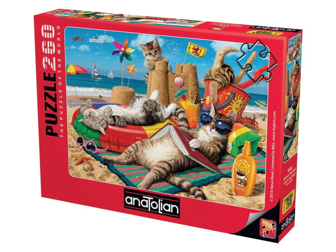 Kedilerin Plaj Keyfi  - 260 Parça Puzzle - 3322
