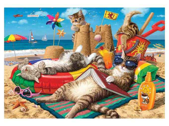 Kedilerin Plaj Keyfi  - 260 Parça Puzzle - 3322
