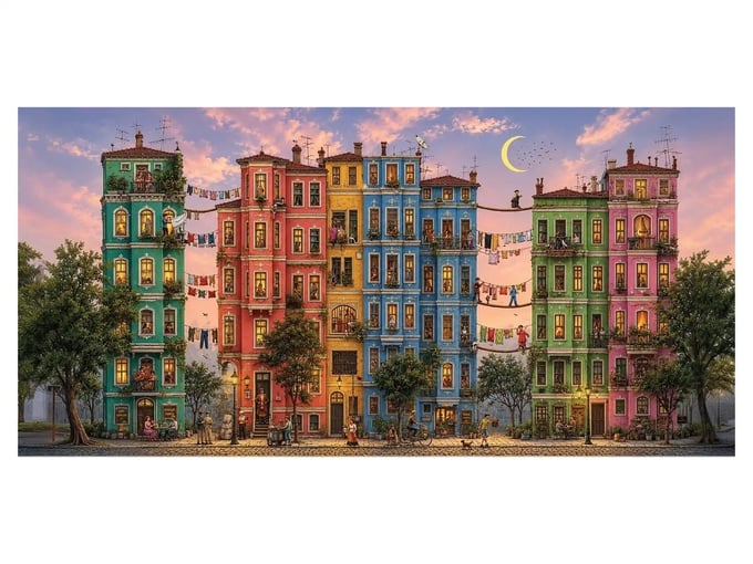 Komşu Pencereler - 1500 Parça Puzzle - 3797