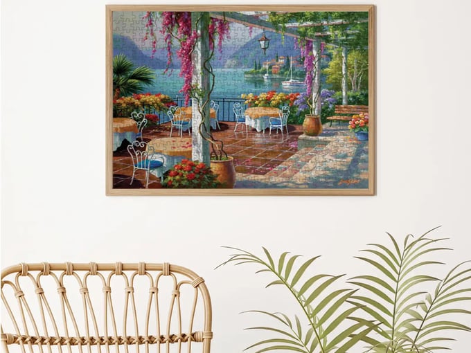 Mor Salkımlı Teras  - 500 Parça Puzzle - 3578