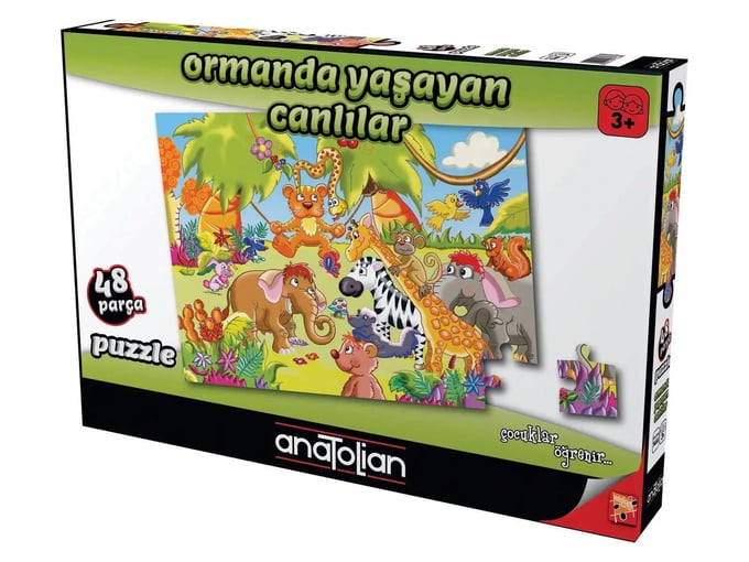 Ormanda Yaşayan Canlılar - 48 Parça Puzzle - 7466