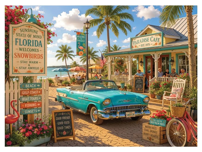 Paradise Cafe - 1000 Parça Puzzle - 1222