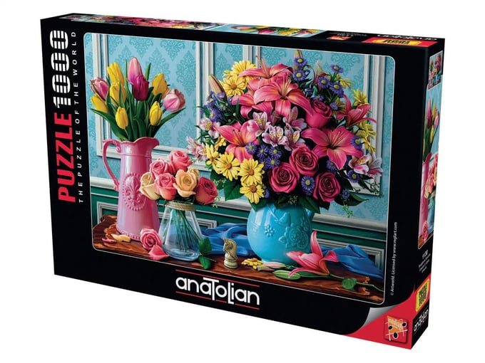 Rengarenk Buketler  - 1000 Parça Puzzle - 1130