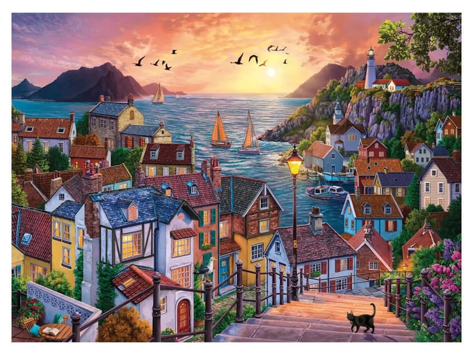Sahilde Günbatımı - 1000 Parça Puzzle - 1098