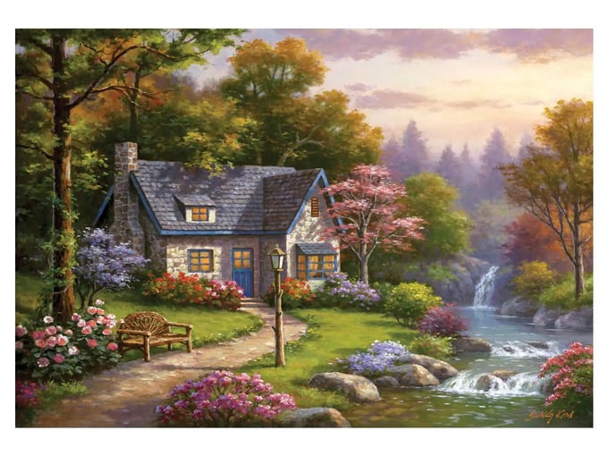 Şelaleli Konak  - 2000 Parça Puzzle - 3940