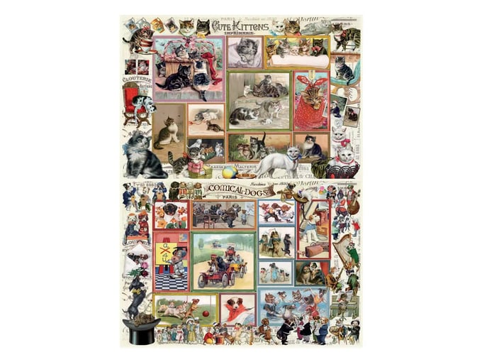 Sevimli Kediler-Komik Köpekler-2x500 Parça- 3611