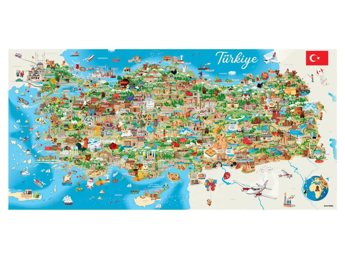 Türkiye Haritası - 1500 Parça Puzzle - 3793