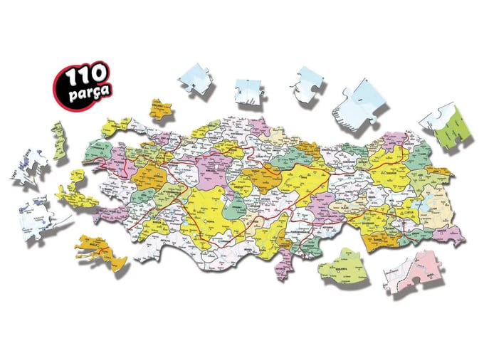 Türkiye Haritası İller  - 110 Parça Puzzle - 7401