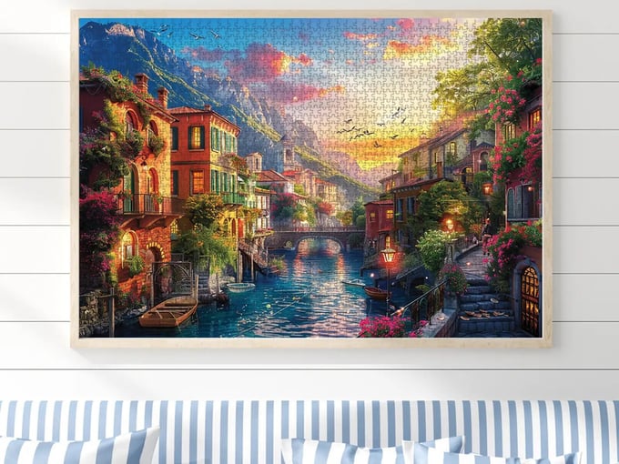 Akdeniz kasabası - 2000 Parça Puzzle - 3969
