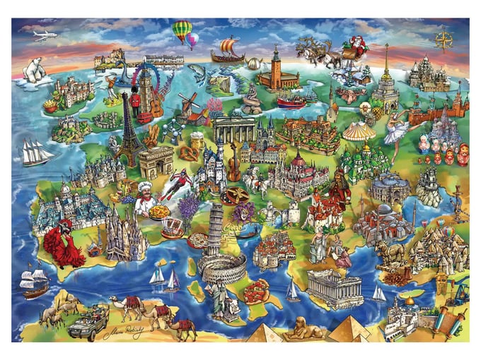 Avrupa Haritası  - 1500 Parça Puzzle - 4557