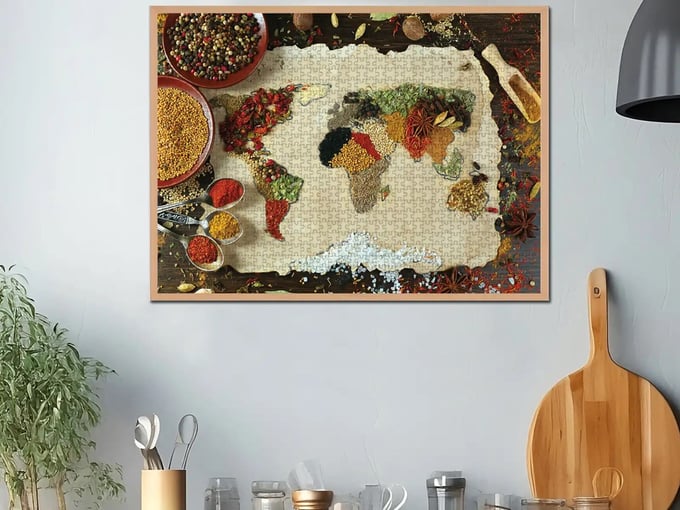 Baharatlı Dünya Haritası -1000 Parça Puzzle-1045
