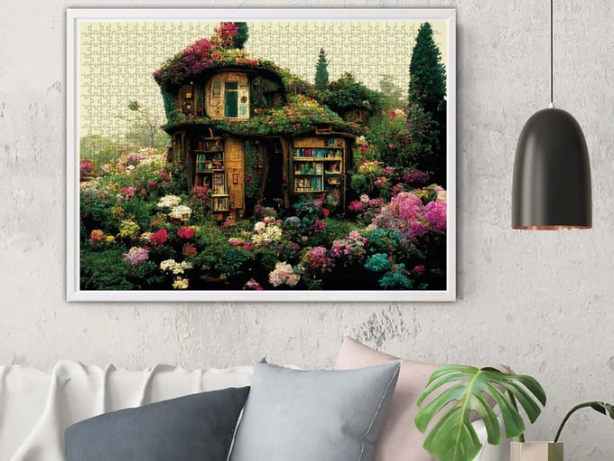 Çiçekli Kütüphane  - 1000 Parça Puzzle - 1152