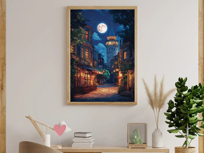 Dolunayda Galata - 500 Parça Puzzle - 3643
