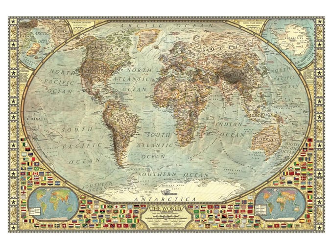 Dünya Haritası  - 2000 Parça Puzzle - 3935