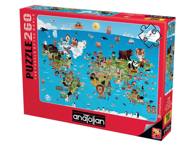 Karikatür Dünya Haritası  - 260 Parça Puzzle - 333