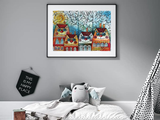 Kedi Evler  - 500 Parça Puzzle - 3590