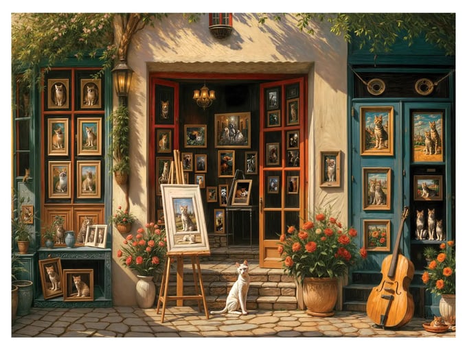 Kedi Galerisi - 1000 Parça Puzzle - 1200
