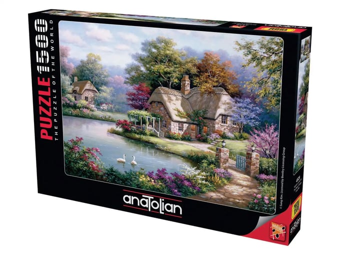 Kuğular ve Kır Evi  - 1500 Parça Puzzle - 4529
