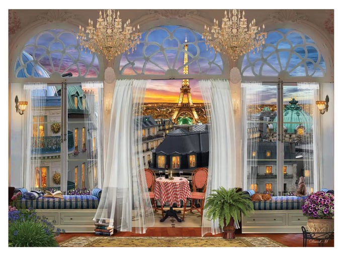 Paris Teras Manzarası  - 1000 Parça Puzzle - 1091
