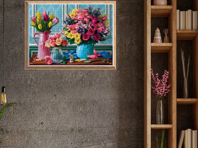 Rengarenk Buketler  - 1000 Parça Puzzle - 1130