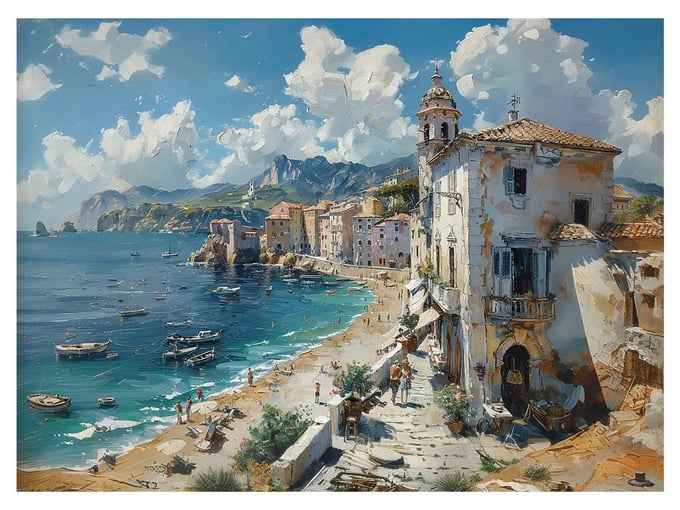 Sahil kasabası - 1000 Parça Puzzle - 1181