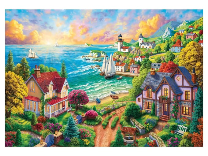 Sahildeki Köy  - 260 Parça Puzzle - 3343