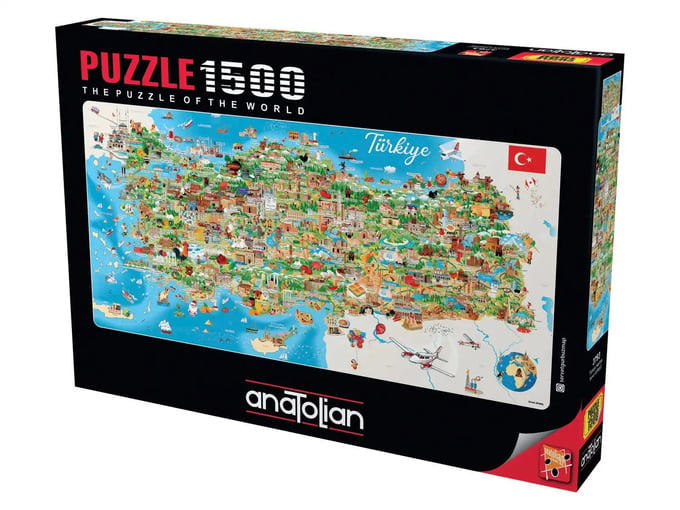 Türkiye Haritası - 1500 Parça Puzzle - 3793