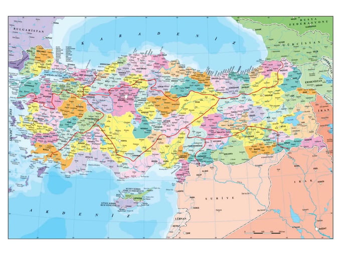 Türkiye Siyasi Haritası - 260 Parça Puzzle - 3269