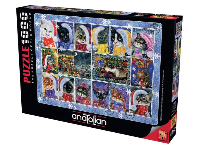 Yeni Yıl Kedileri - 1000 Parça Puzzle - 1103