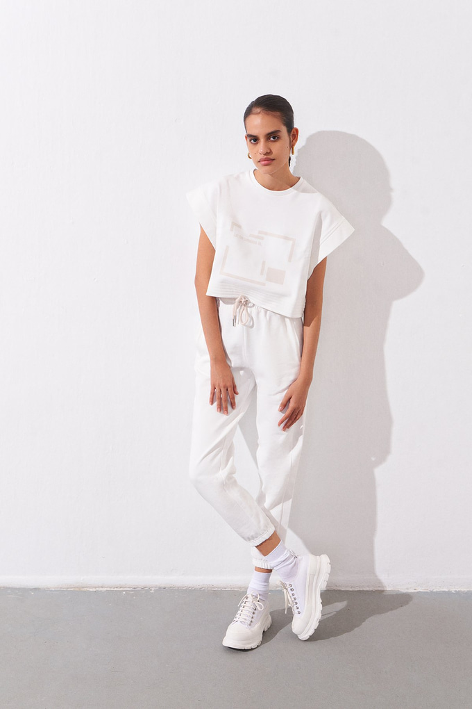  Ekru Jogger Fit Pantalon