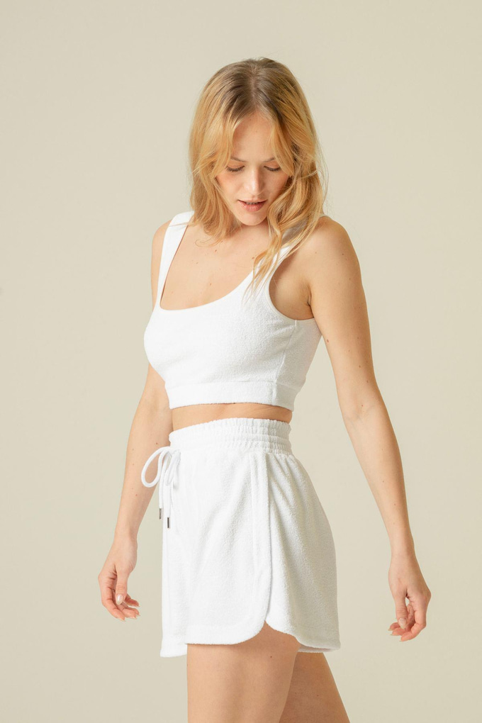 Askılı Havlu Beyaz Crop Top