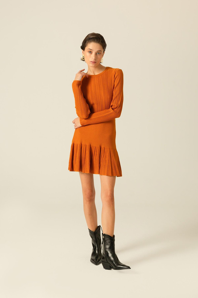 Basic Fitilli Taba Triko Bluz